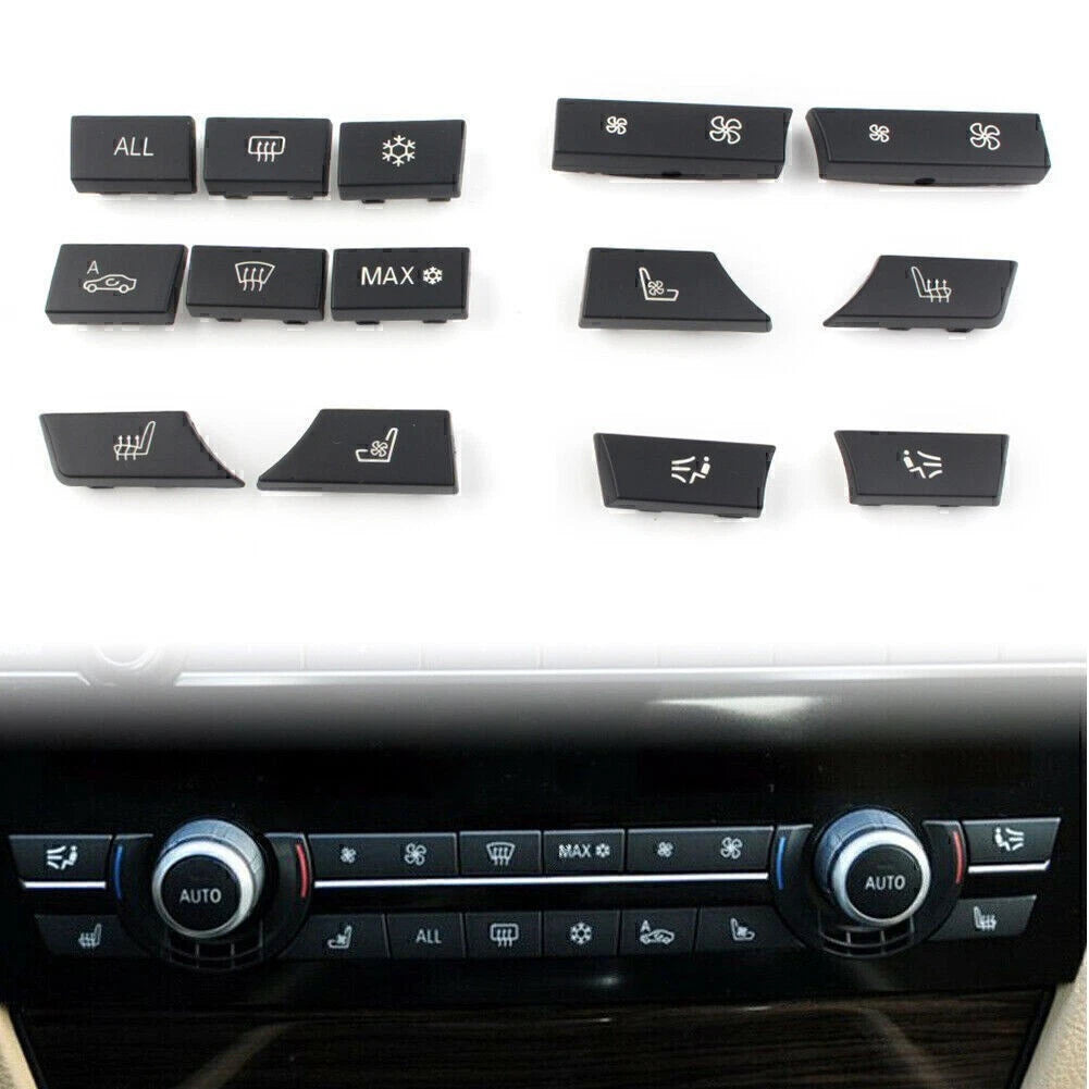 Fit BMW F07 F10 F11 F0614 Button Key Caps Set Repair A/C Heater Switch US