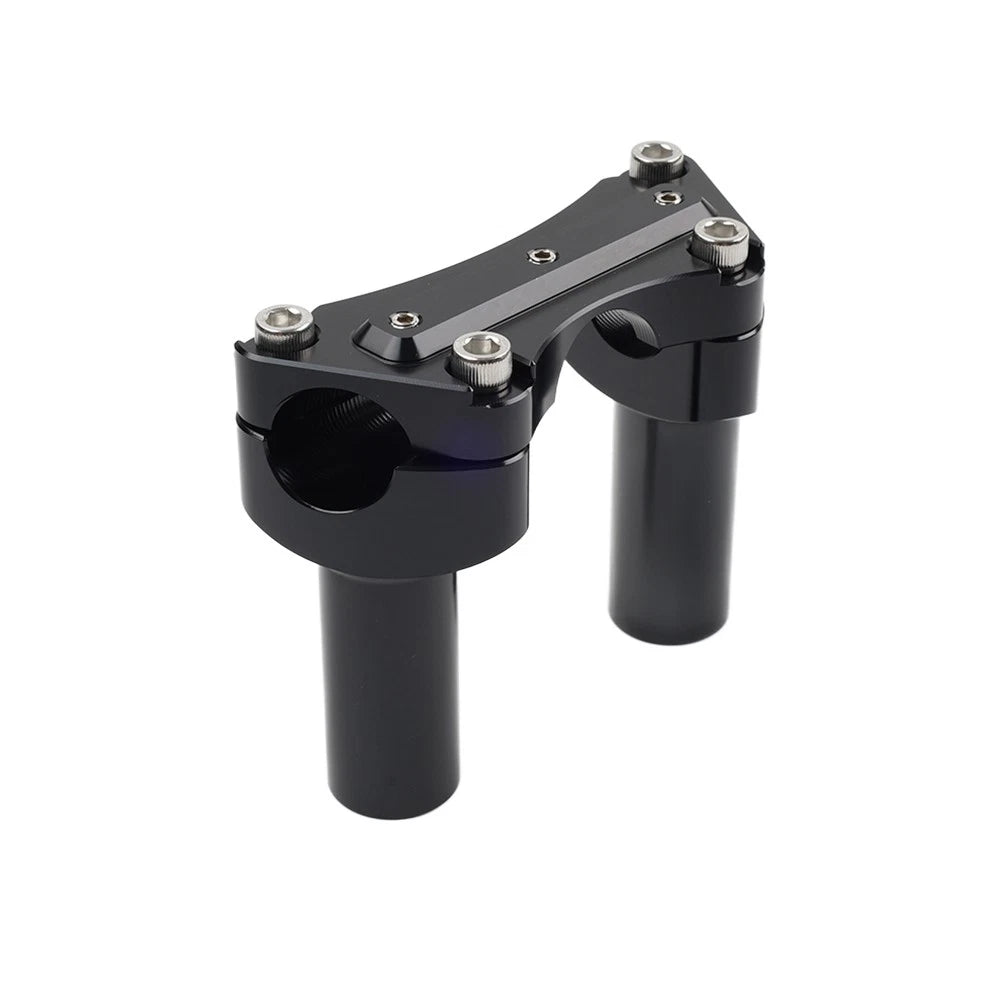 3.5" Straight Handlebar Riser & Top Clamp Black Fit Harley Dyna Tour Road Glide