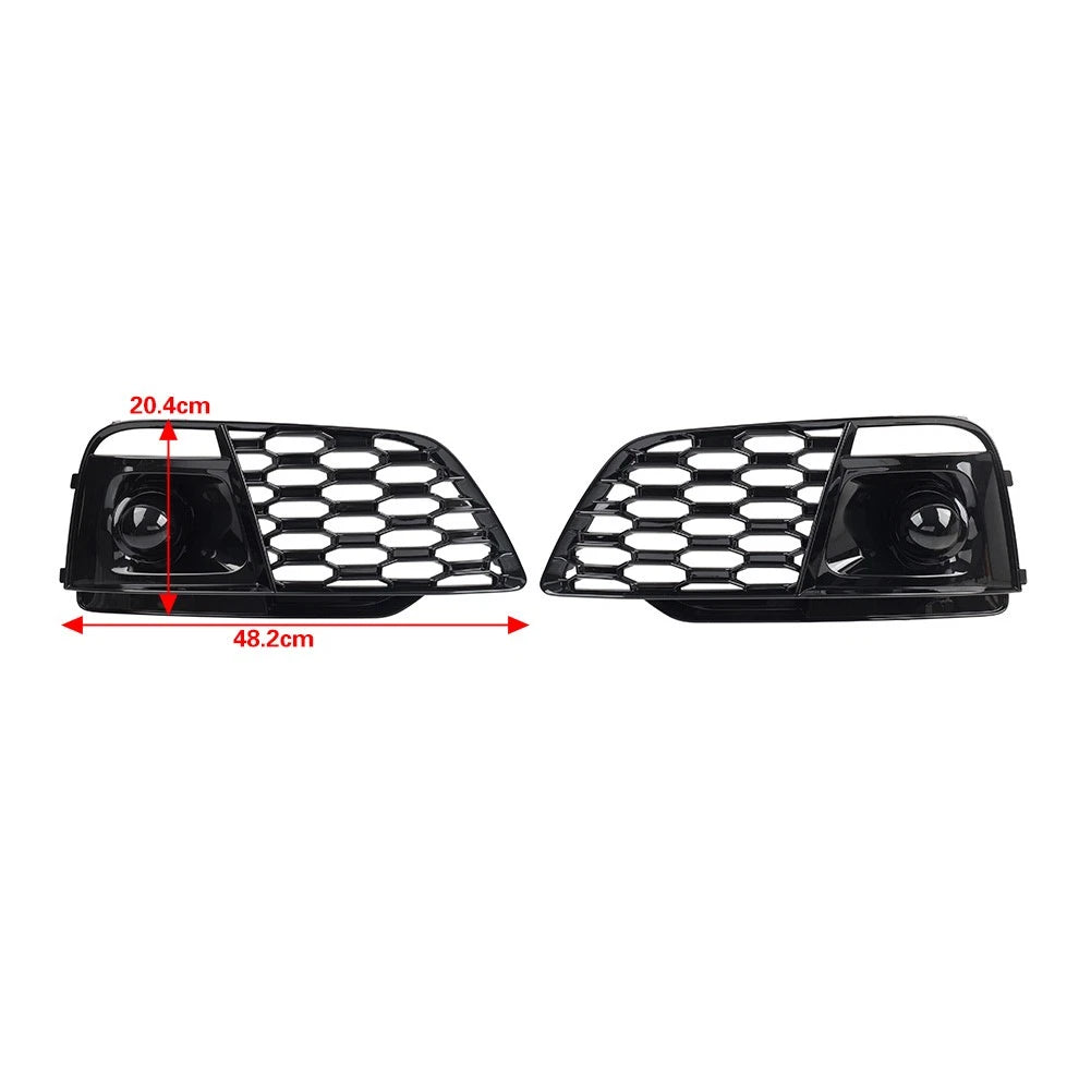 1 Pair Front Bumper Honeycomb Fog Lamp Grille Cover For Audi Q5 SQ5 2018-2020