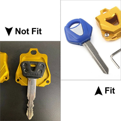 1x CNC Motor Key Shell Case Cover For Yamaha YZF R1 MT10 FZ07 FJ-09 XSR700 Blue