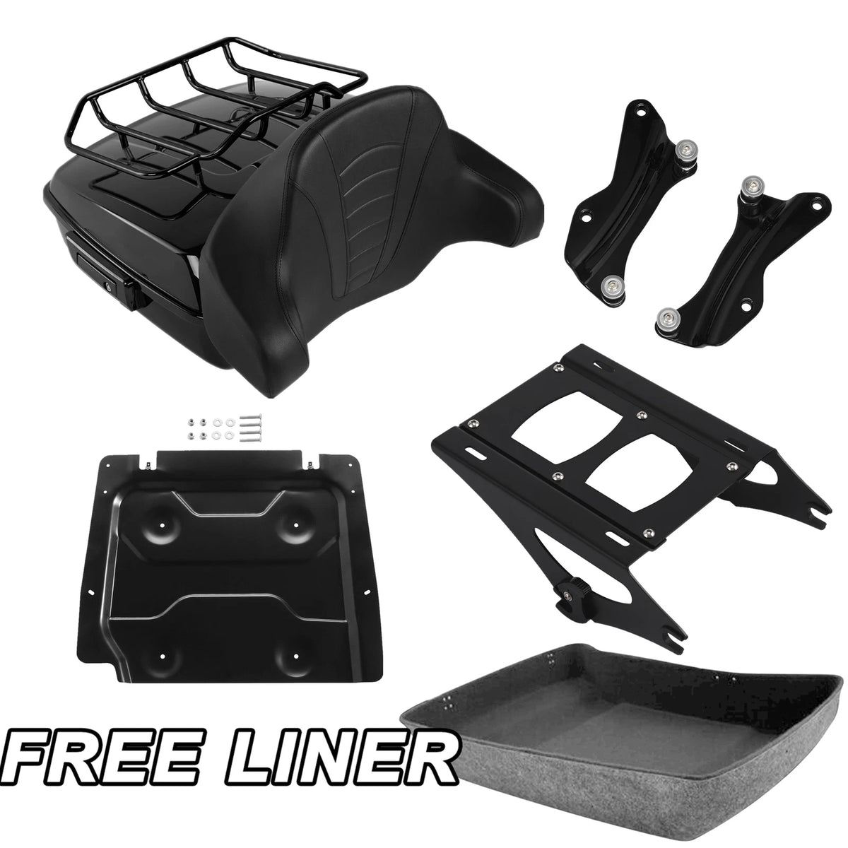 Chopped Trunk Pad Rack Docking Kit Fit For Harley Electra Glide 14-25