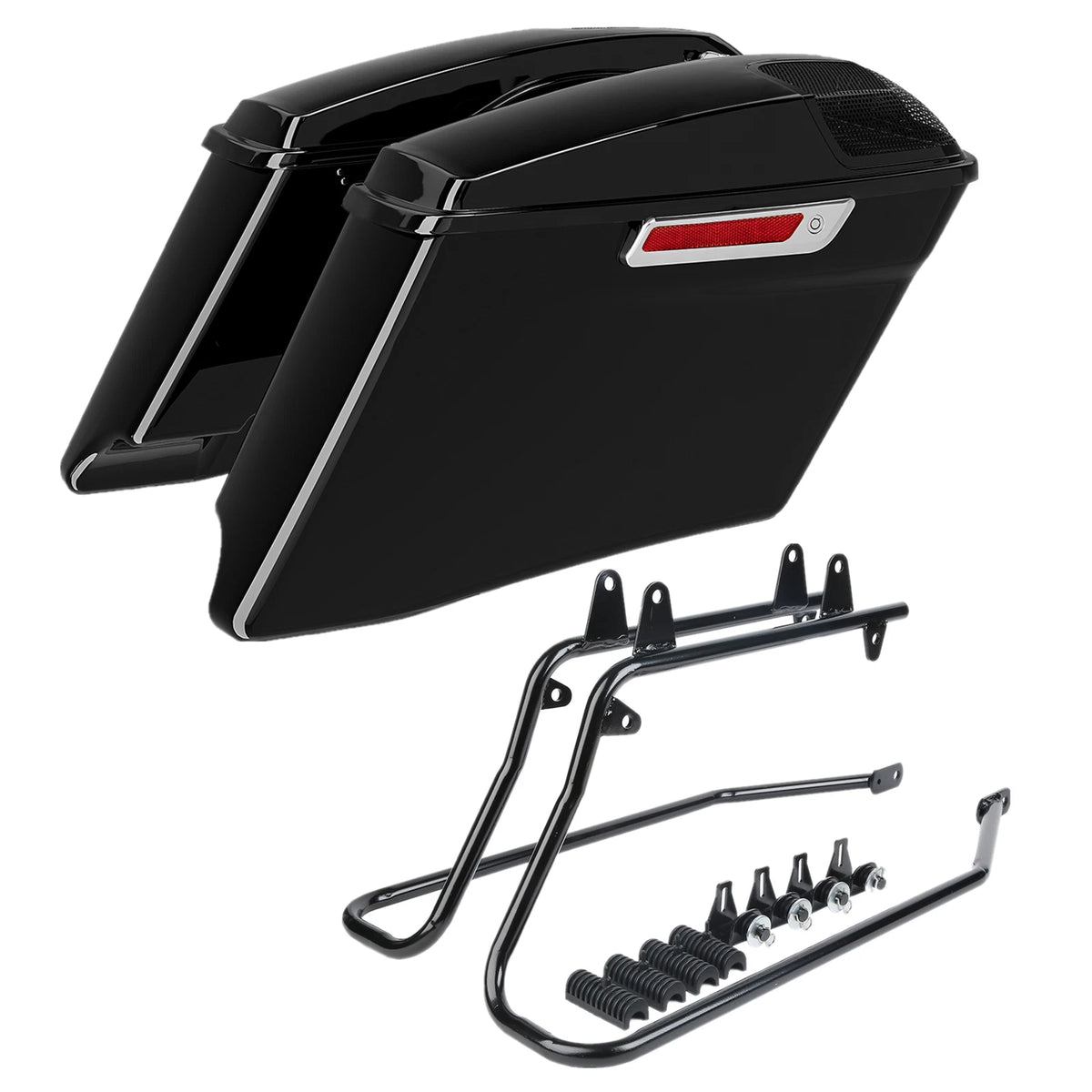 4" Hard Saddlebags & Conversion Brackets Fit For Harley Heritage Softail 84-17