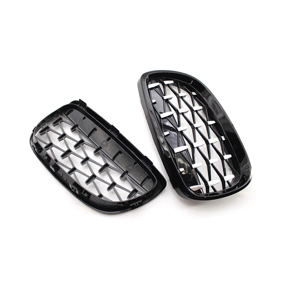 2PCS Front Kidney Grill Diamond Grille For BMW 3 Series E92 2006-10 E93 2007-10