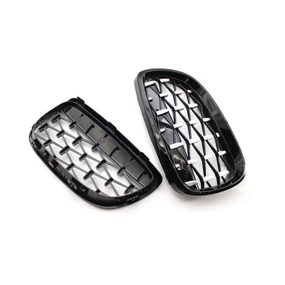 2PCS Front Kidney Grill Diamond Grille For BMW 3 Series E92 2006-10 E93 2007-10