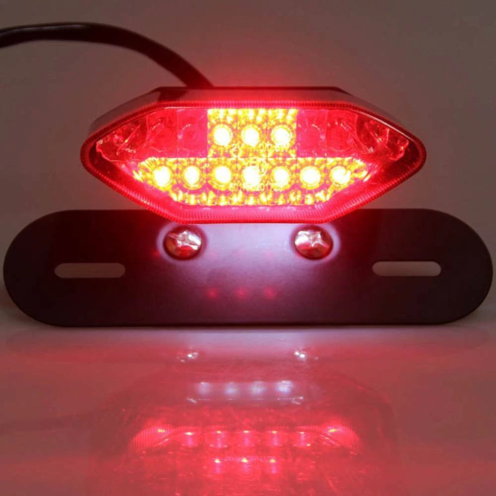Motorcycle 16 LED Integrated Tail Lights License Plate Turn Signals Brake Light