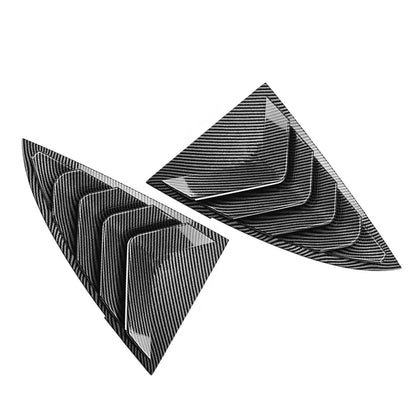 2pcs ABS Rear Window Side Vent Shutter Louver Cover Trim For Tesla Model 3