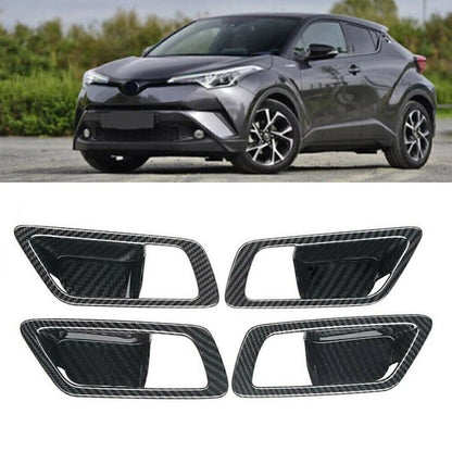 4x Inner Door Handle Bowl Cover Trim for Toyota CHR C-HR 2016-2021 Carbon Fiber
