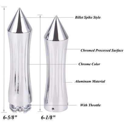 1" Billet Spike Hand Grips Handlebar For Harley Touring Sportster Dyna Softail