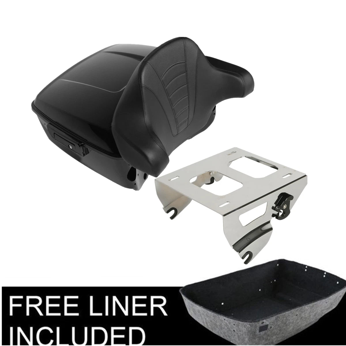 King Trunk Pad Solo Mount Rack Fit For Harley Touring Electra Road Glide 14-Up