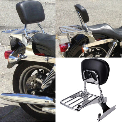 For 02-05 Harley Dyna Super Glide FXD / Custom Passenger Backrest Sissy Bar Rack