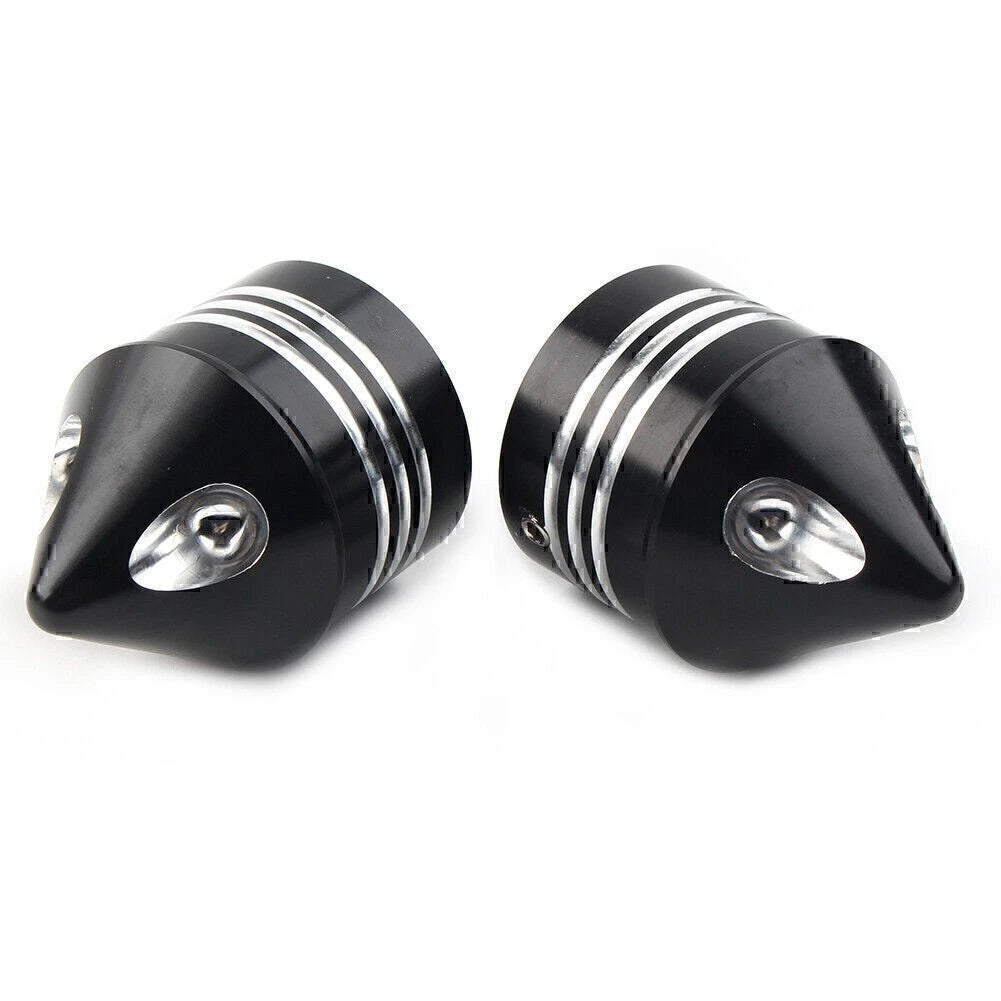 2Pcs Black Front Axle Cap Nut Cover For Harley Electra Glide Sportster FLHX