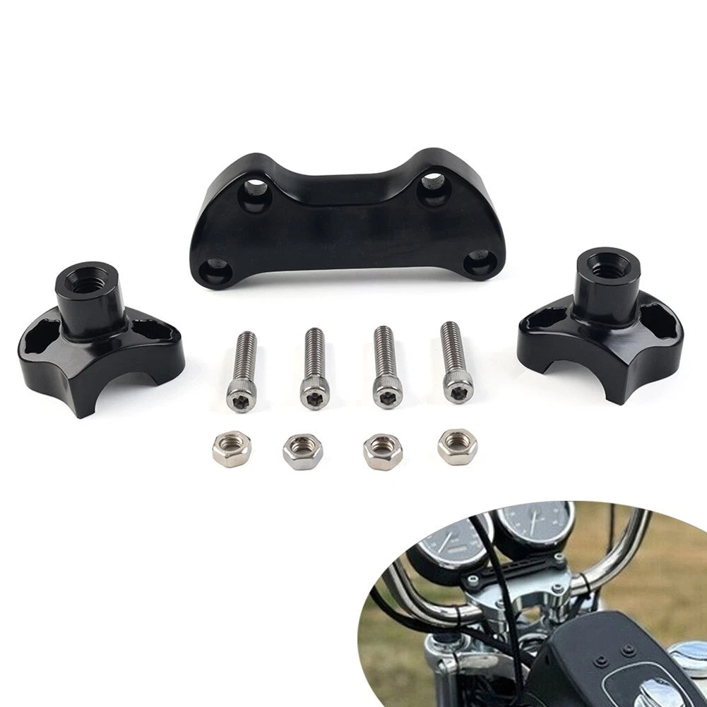 1.7 Handlebar Risers Top Clamp For Harley Dyna Softail Street Bob Sportster