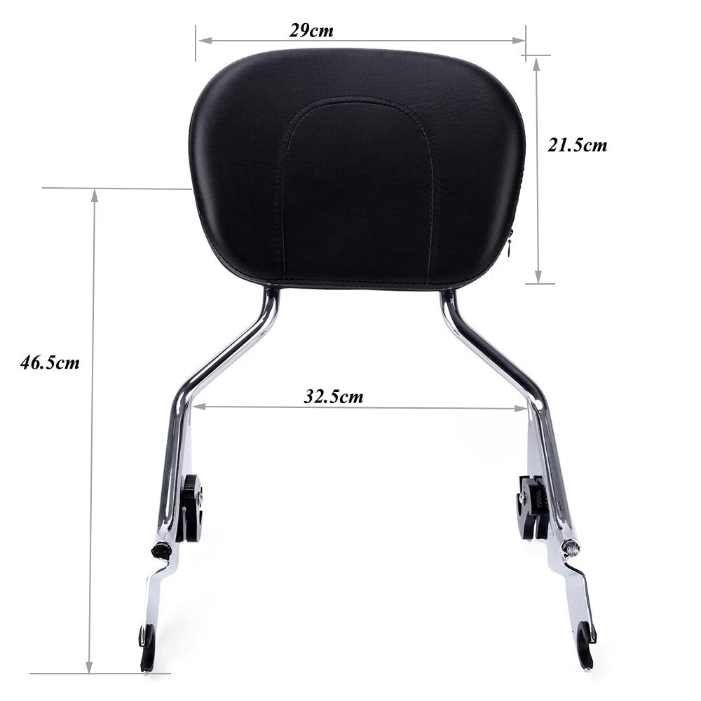 Sissy Bar Passenger Backrest & Pad For Harley Street Glide Road King 2009-2023