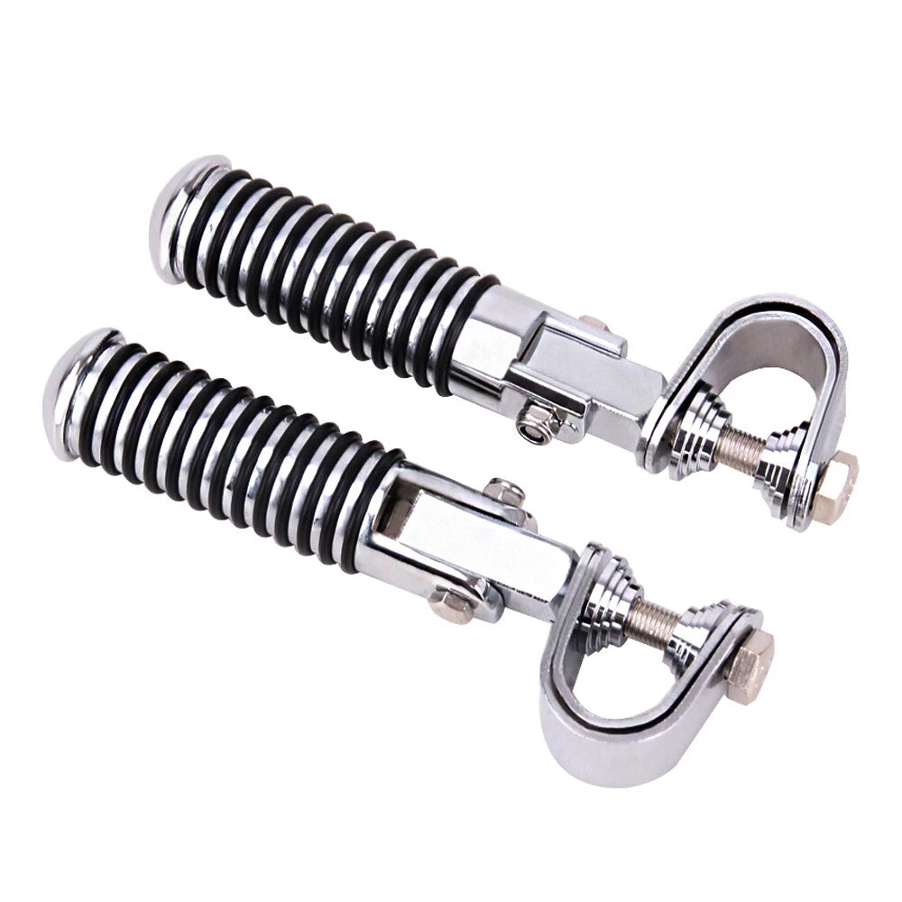 Motorcycle U-clamp Foot Pegs Pedals & 1"~1-1/4" Highway Engine Crash Bar Chrome
