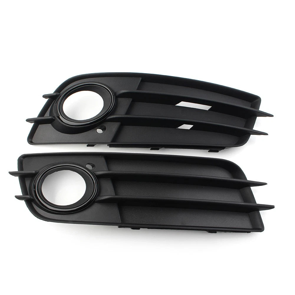 1 Pair Black Front Bumper Fog Light Grille Cover For Audi A4 B8 S4 2008-2012 US