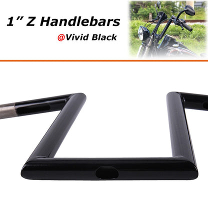 Motorcycle 10-1/2" Rise 1" Ape Hanger Z-Bar Handlebar For Harley Sportster Dyna