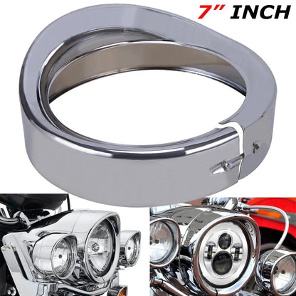 7'' Headlight Visor Cover Trim Ring Bezel For Harley Touring CVO Dyna Electra FL