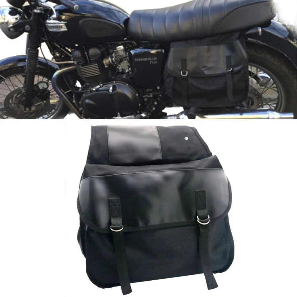 Universal Motorcycle Scooter Luggage Saddle Bag Rear Side Storage Pannier Bag