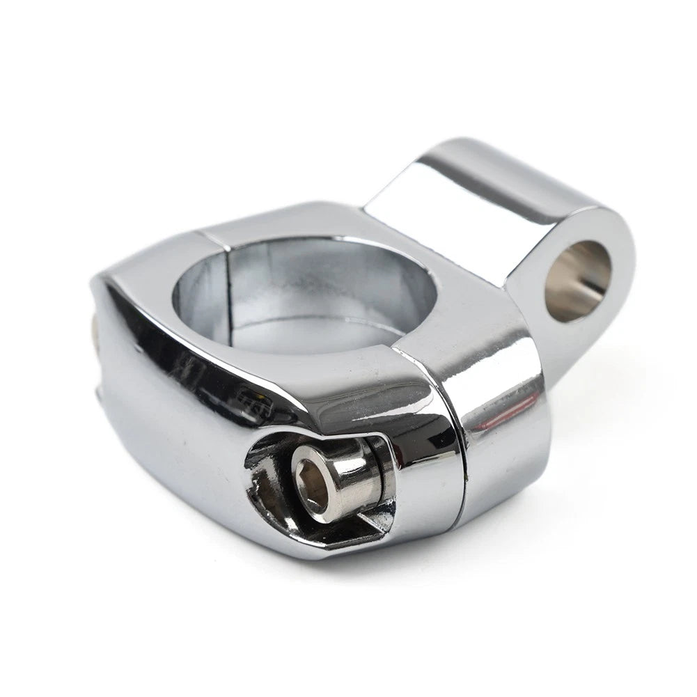 1 Handlebar Mirror Mounting Clamp Holder Bracket For Harley Dyna Fatboy Chrome