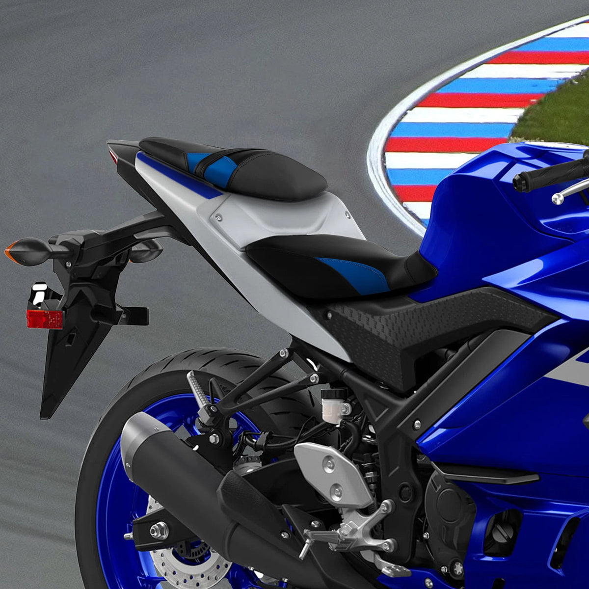 Driver Passenger Seats Fit For Yamaha YZF R3 YZFR3 2015-2024 2022 21 Black Blue