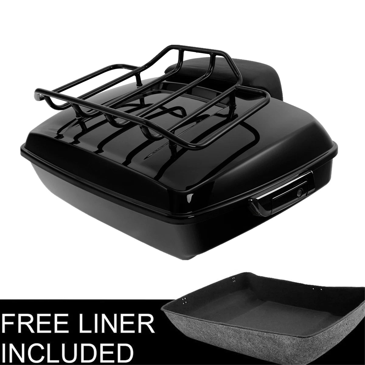 Black Chopped Trunk Pad Top Rack Fit For Harley Road Glide 2014-25