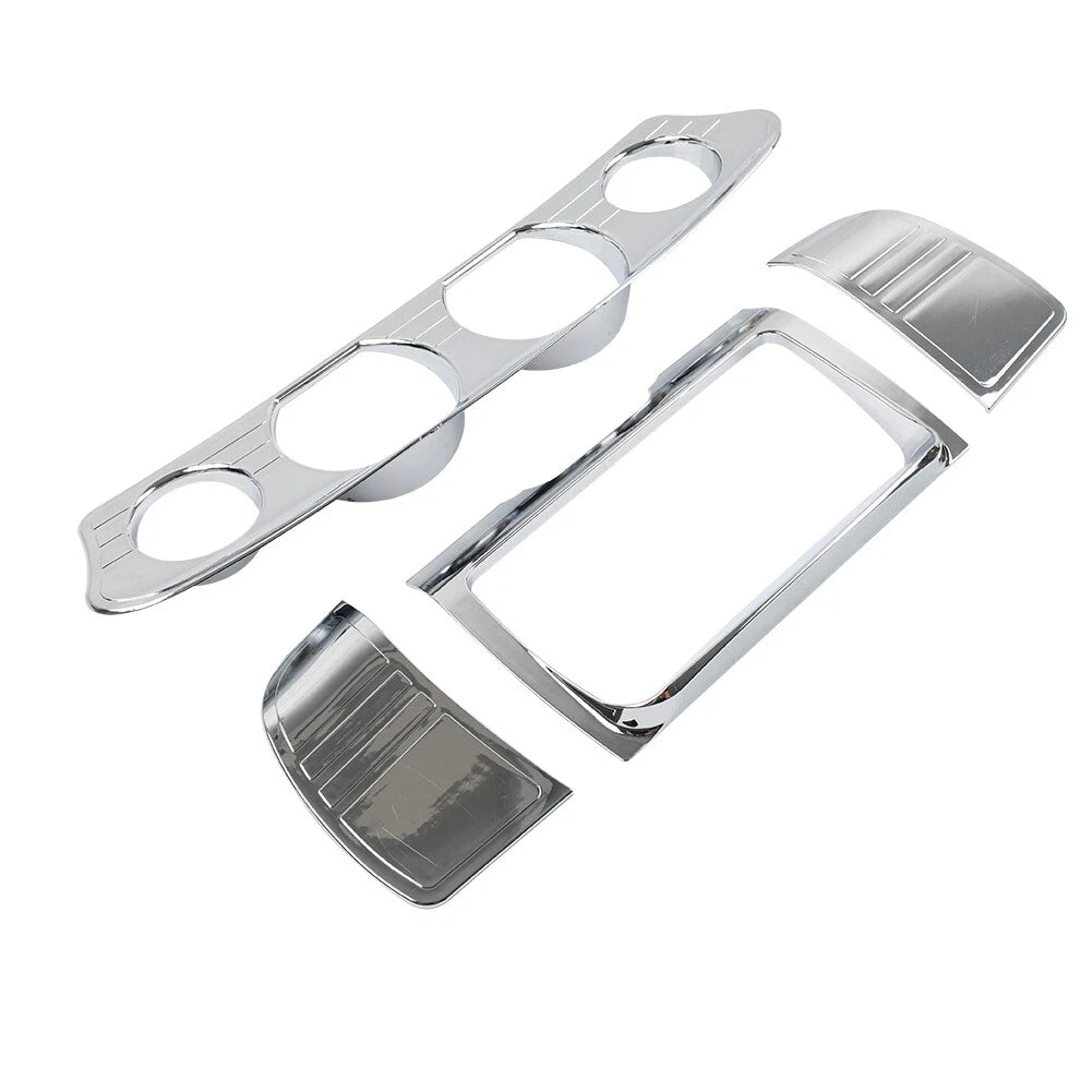 Tri Line Gauge Stereo Accent Trim Cover For Harley Touring Electra Street Glide