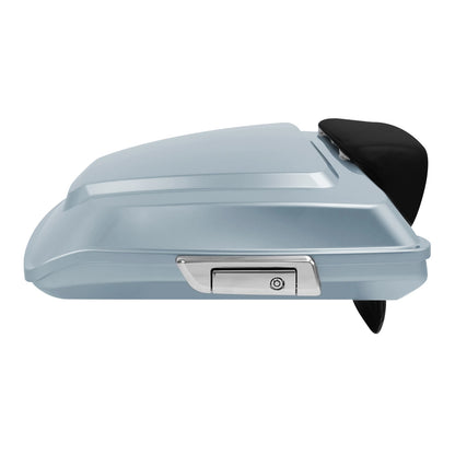 Silver Razor Trunk Backrest Pad Mount Rack For Harley Electra Street Glide 14-25