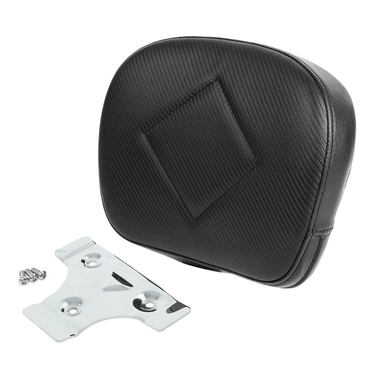 Black Rear Passenger Backrest Pad & Mount Brackets Fit For Harley Touring Glide