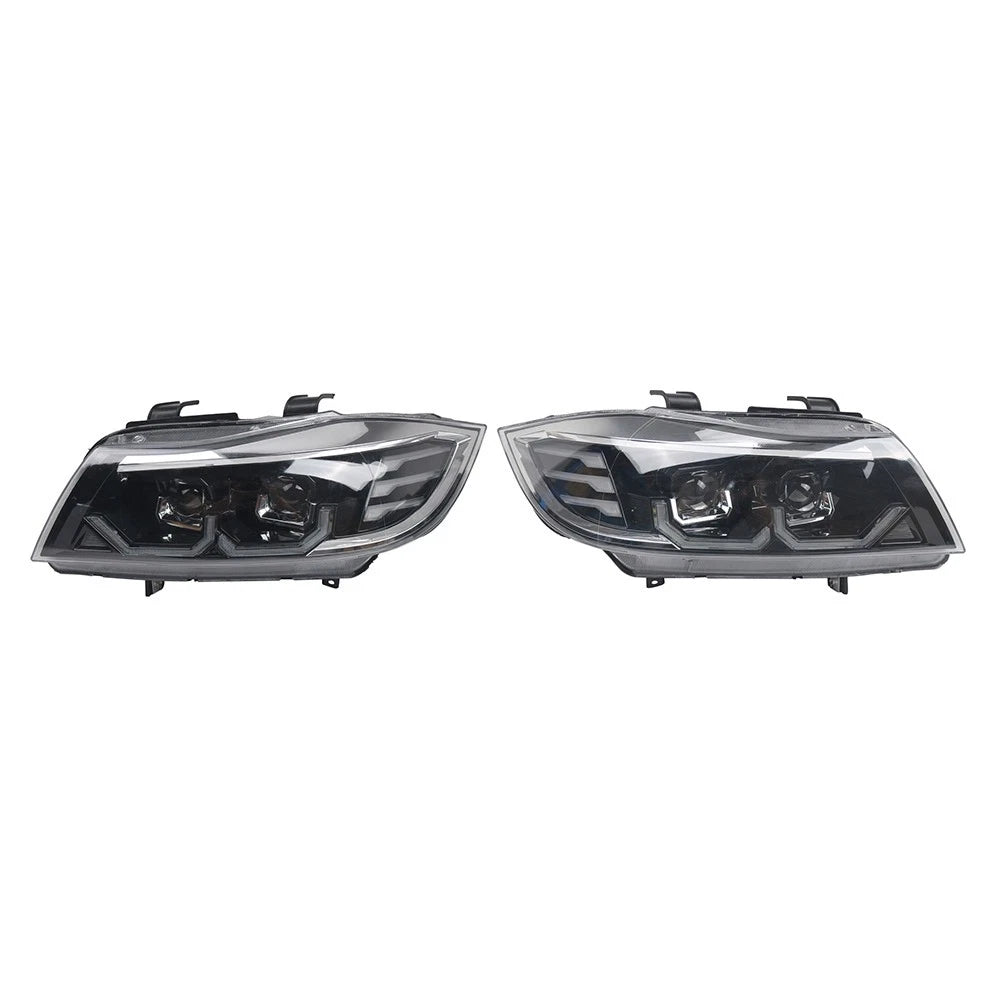 Pair Headlight Headlamp Assembly For BMW 3 Series E90 E91 Pre-LCI 2004-2007