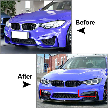 Front Bumper Side Splitter Spoiler For BMW F80 F81 M3 F82 F83 M4 2014-20 Carbon