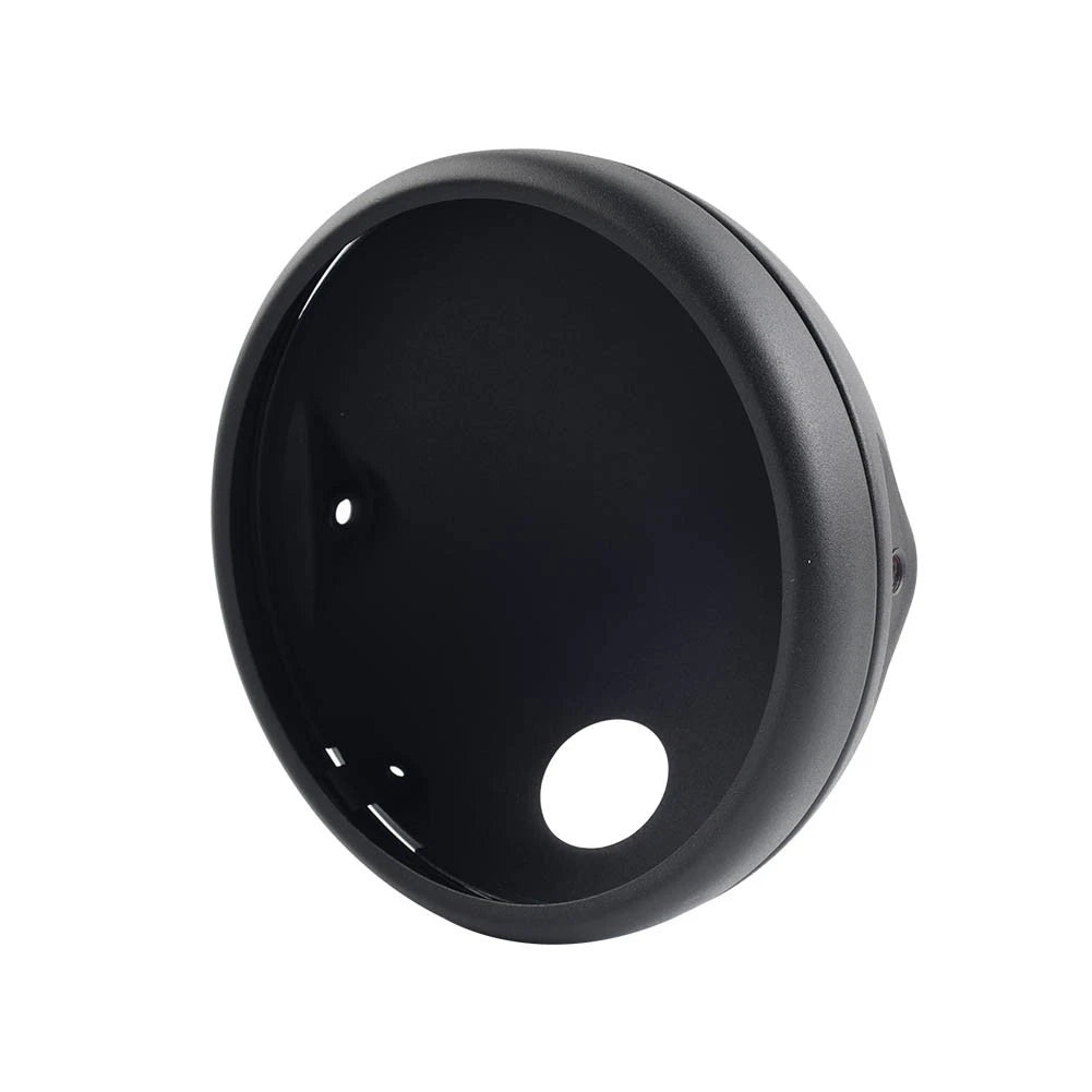 7" Motorcycle Round Headlight Headlamp Light Housing Cover Bucket Matte Black