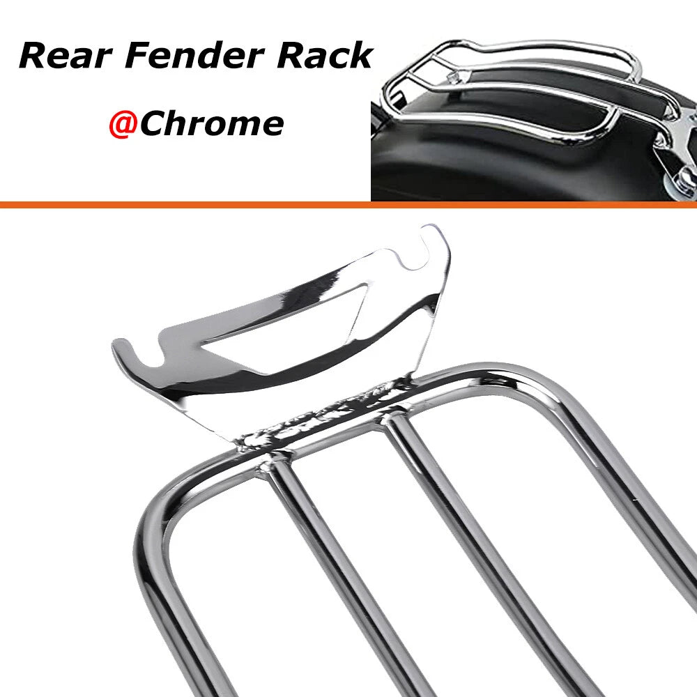 Rear Fender Solo Seat Luggage Rack For Harley Road King Street Glide Tour 97-15