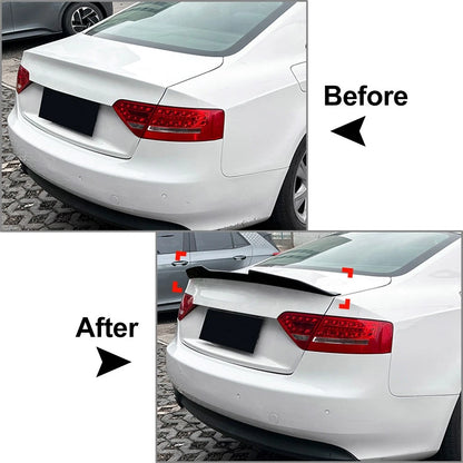 Glossy Black Rear Trunk Spoiler Wing For Audi A5 B8 B8.5 Coupe 2-Door 2008-2016