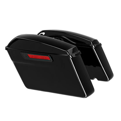 Black Hard Saddlebag LED Rear Fender Fit For Harley CVO Electra Road Glide 14-Up