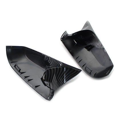 2x Carbon Fiber Rear View Mirror Cover Trim For BMW 5 Series E60 F10 F01 F02 E63