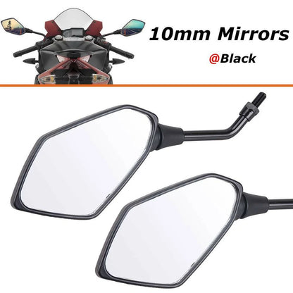 Black Motorcycle Rearview Side Mirrors for Honda Grom Kawasaki Ninja Suzuki