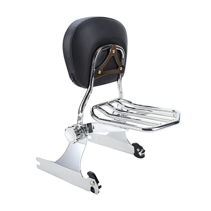 Backrest Sissy Bar Luggage Rack For Harley Dyna Street-Bob Super Glide FXD 06-19