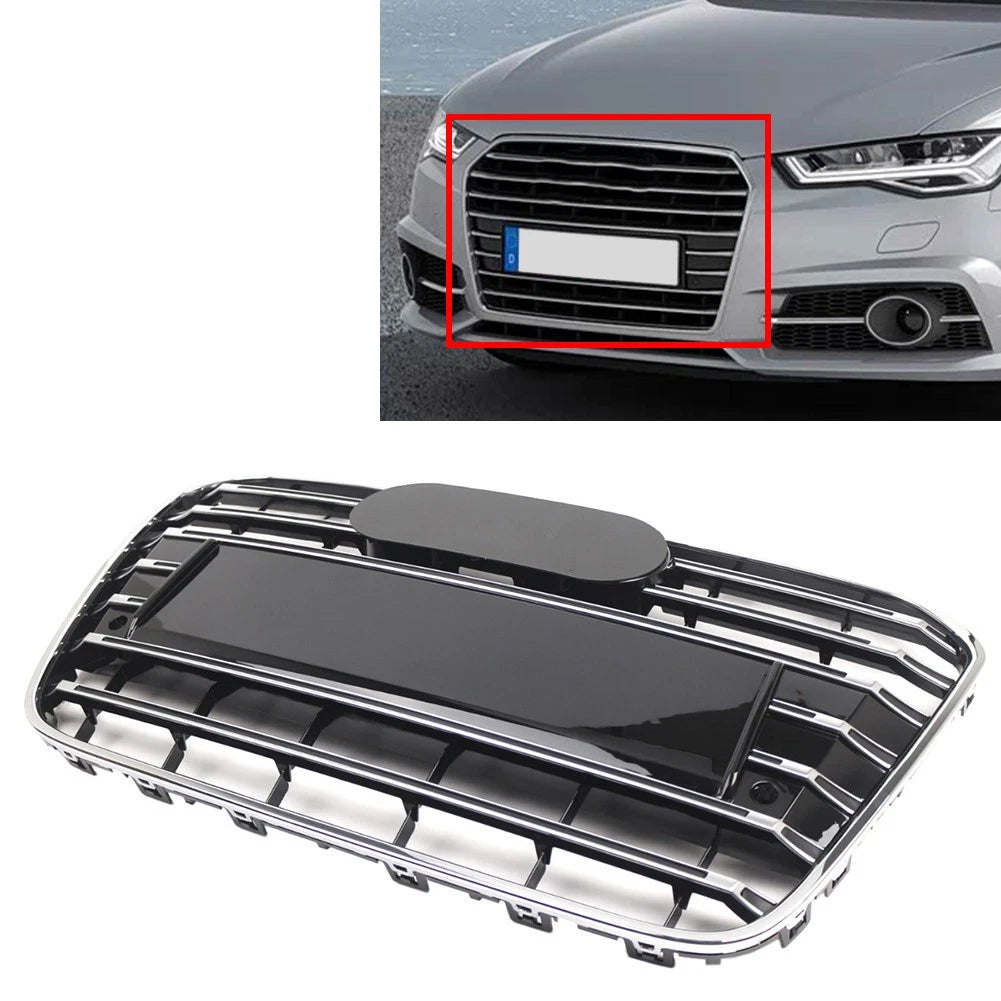 1 Piece Front Radiator Grill Upper Grille For Audi A6 C7 S6 2012-2015 Chrome