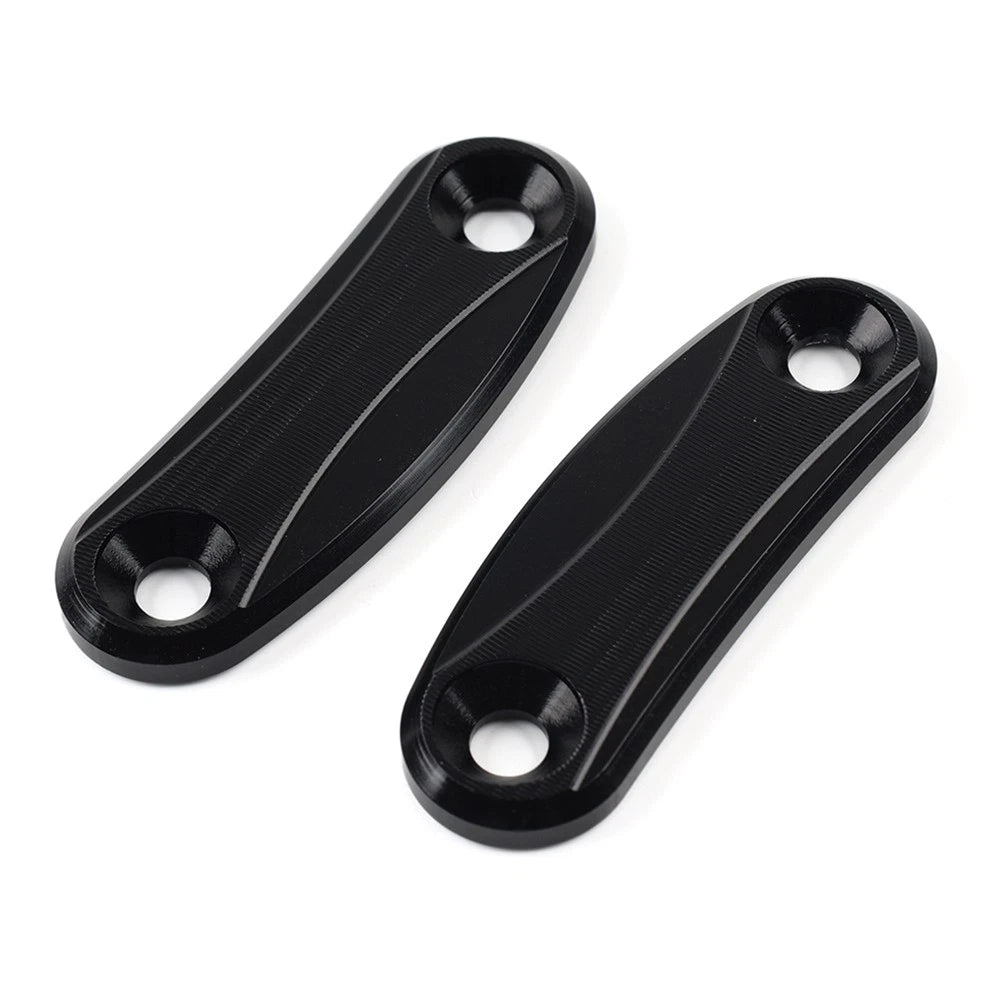Rearview Mirror Block Off Base Plates Cover Black For Kawasaki ZX-10R 2011-2015