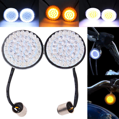 2" 1157 LED Turn Signal Light Blinker Bullet Flat Fit for Harley Softail Touring