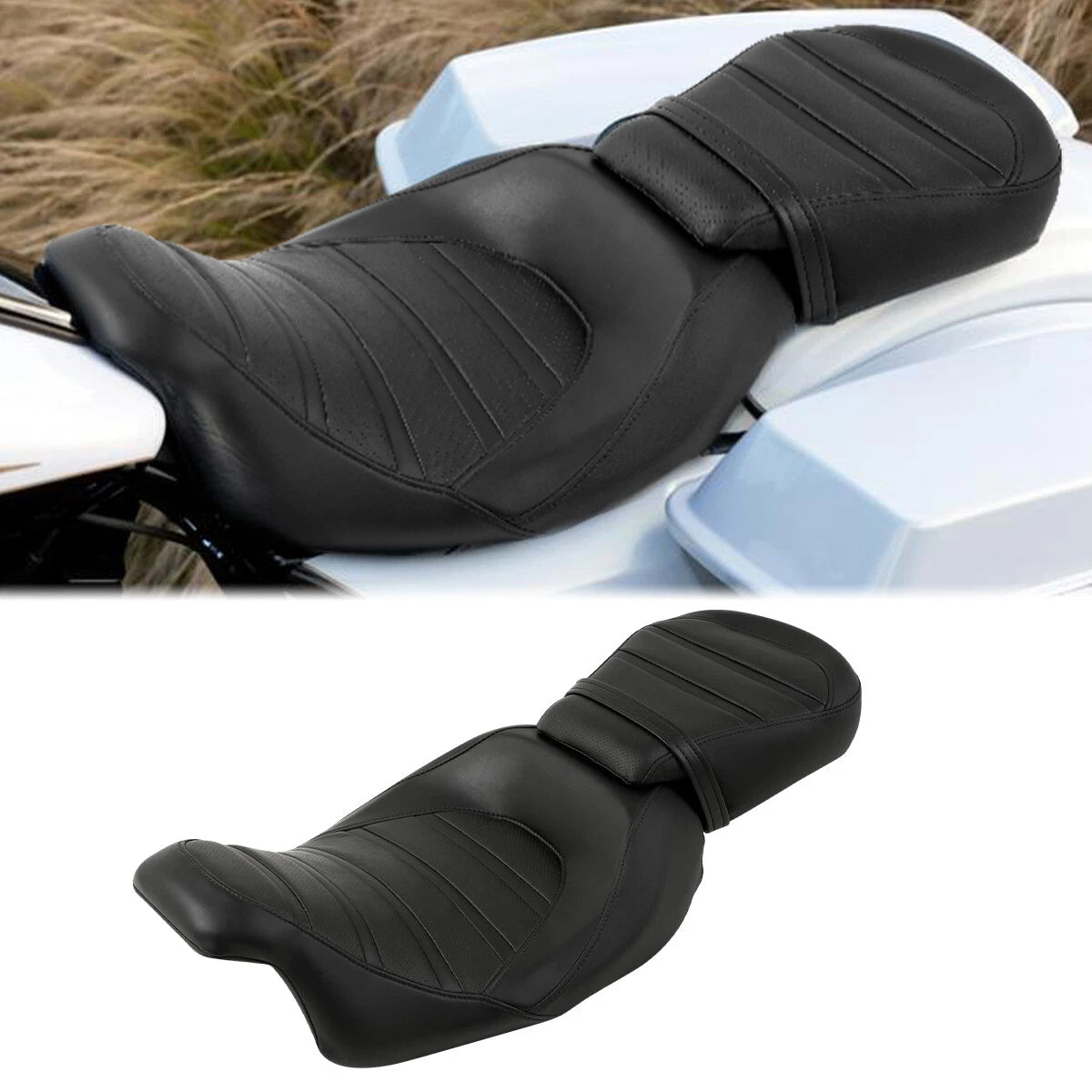 Black Rider Driver Passenger Pillion Seat Fit For Harley Road Glide 2009-23 US