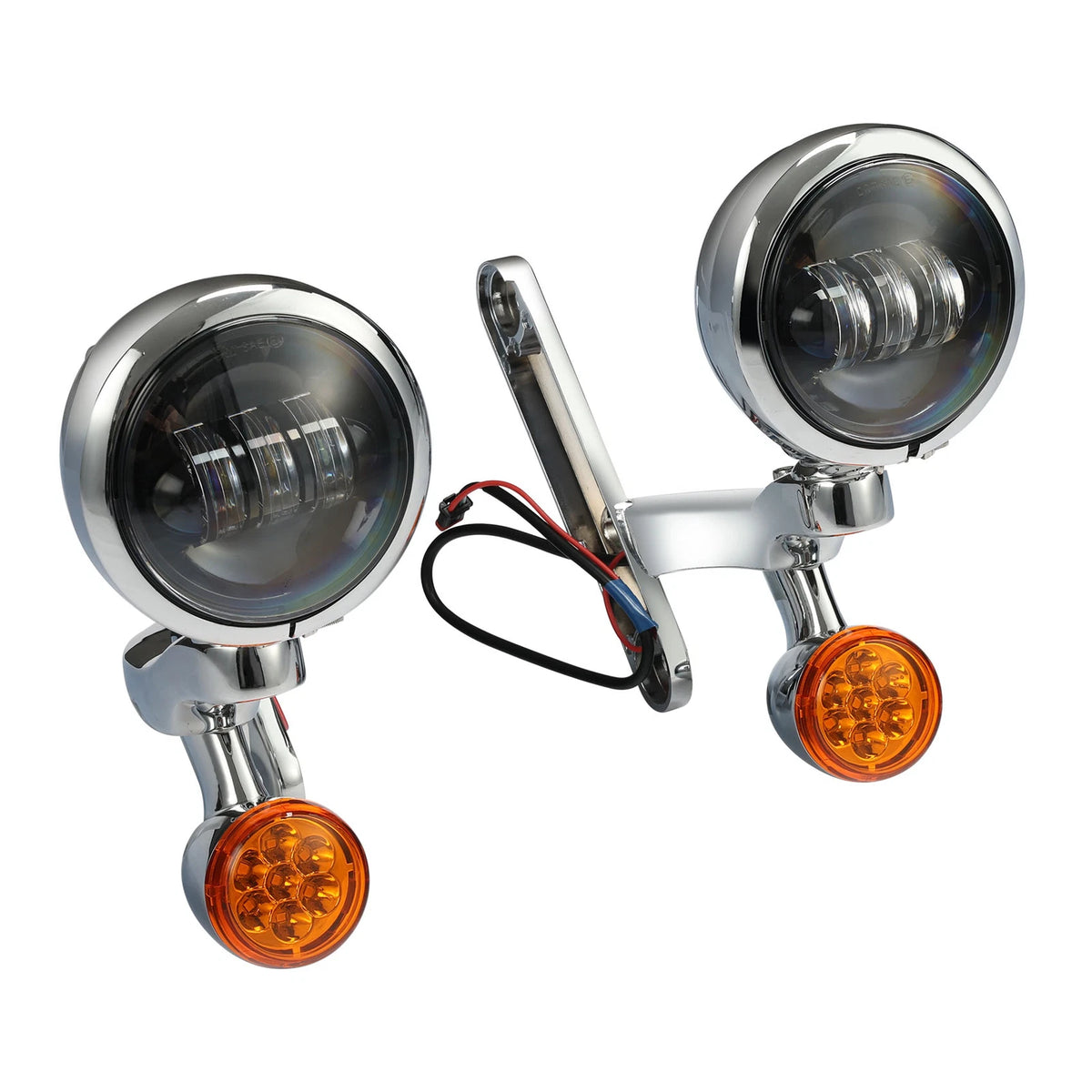 4.5" Auxiliary LED Fog Light Bracket Turn Signal Fit For Harley Touring 2014-Up