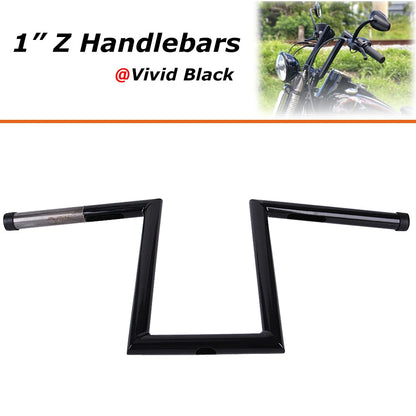 Motorcycle 10-1/2" Rise 1" Ape Hanger Z-Bar Handlebar For Harley Sportster Dyna