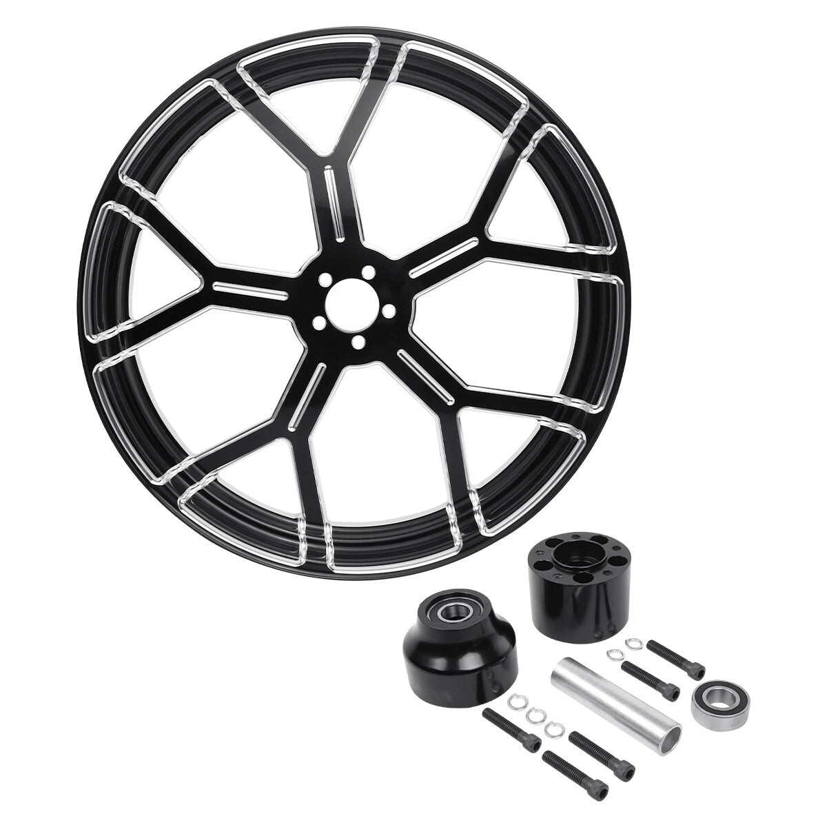 26 X 3.5'' Front Wheel Rim W/ Single Disc Hub Fit For Harley Electra Glide 97-21