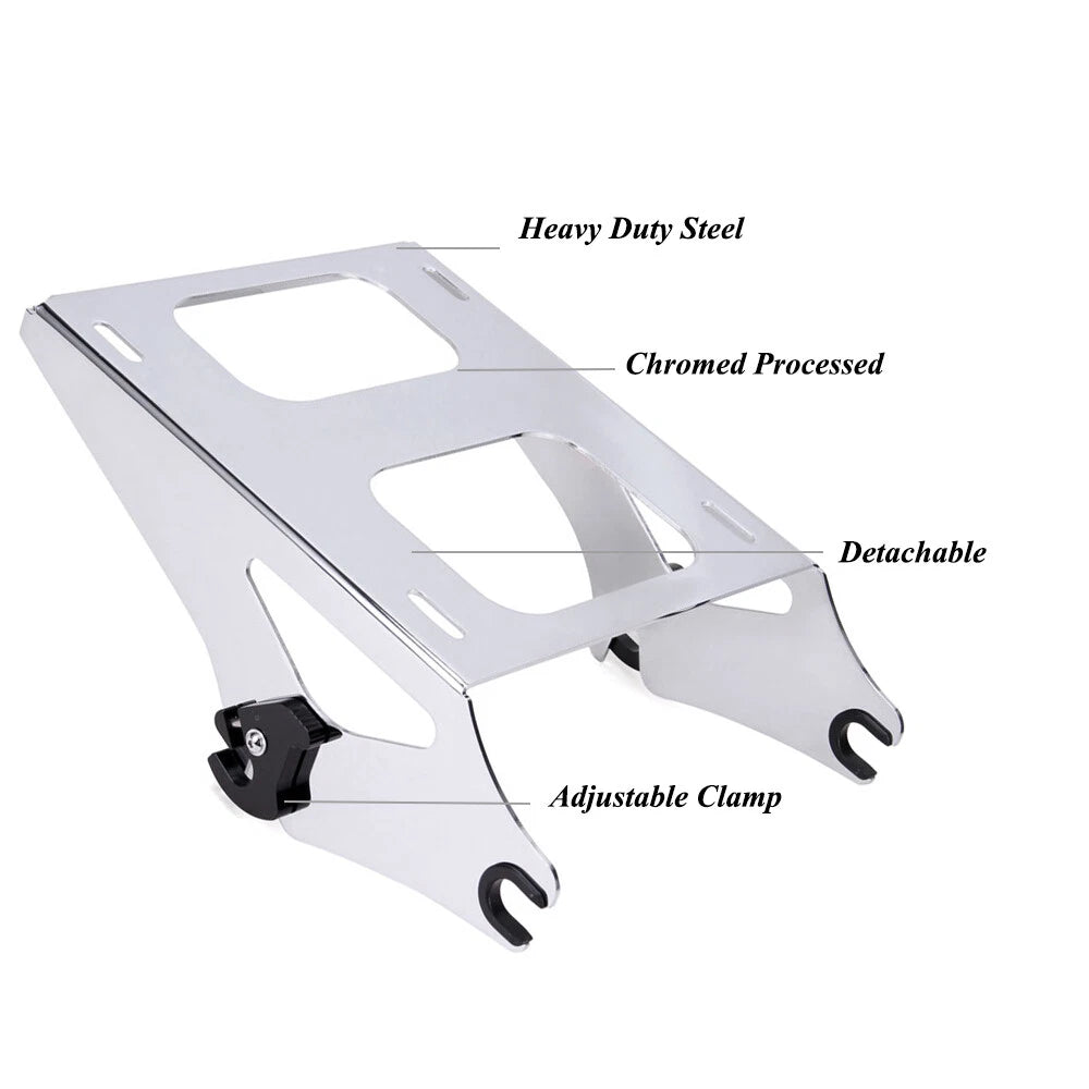 Chrome Luggage Rack For 2014-2023 Harley Touring Road King Street Electra Glide
