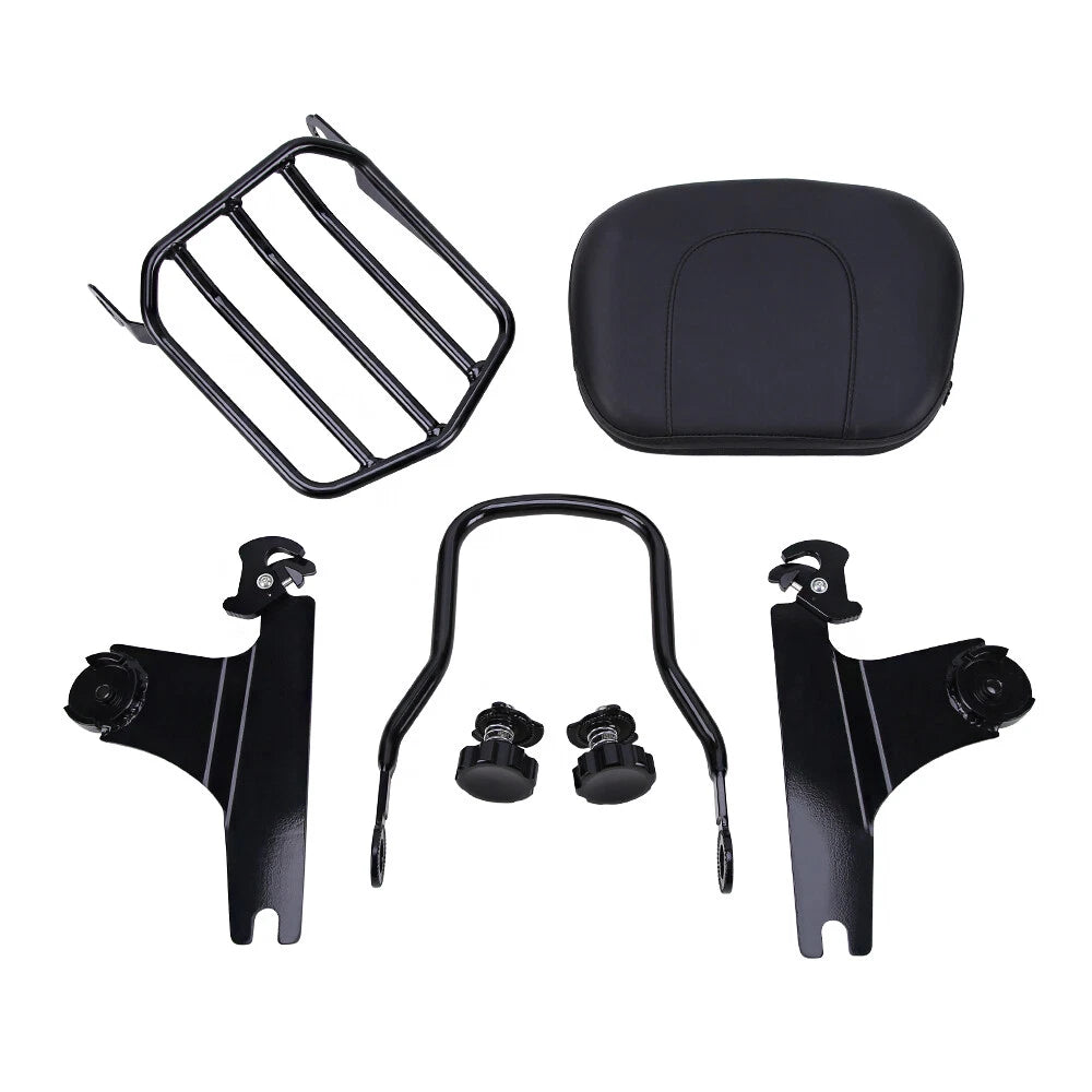 Quick Detachable Sissy Bar Passenger Backrest & Luggage Rack for Harley Softail