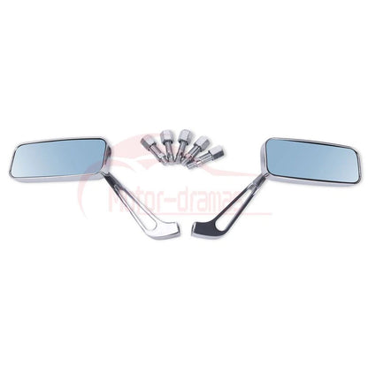 Motorcycle Rear View Side Mirrors 8mm&10mm Chrome for HARLEY HONDA SUZUKI YAMAHA