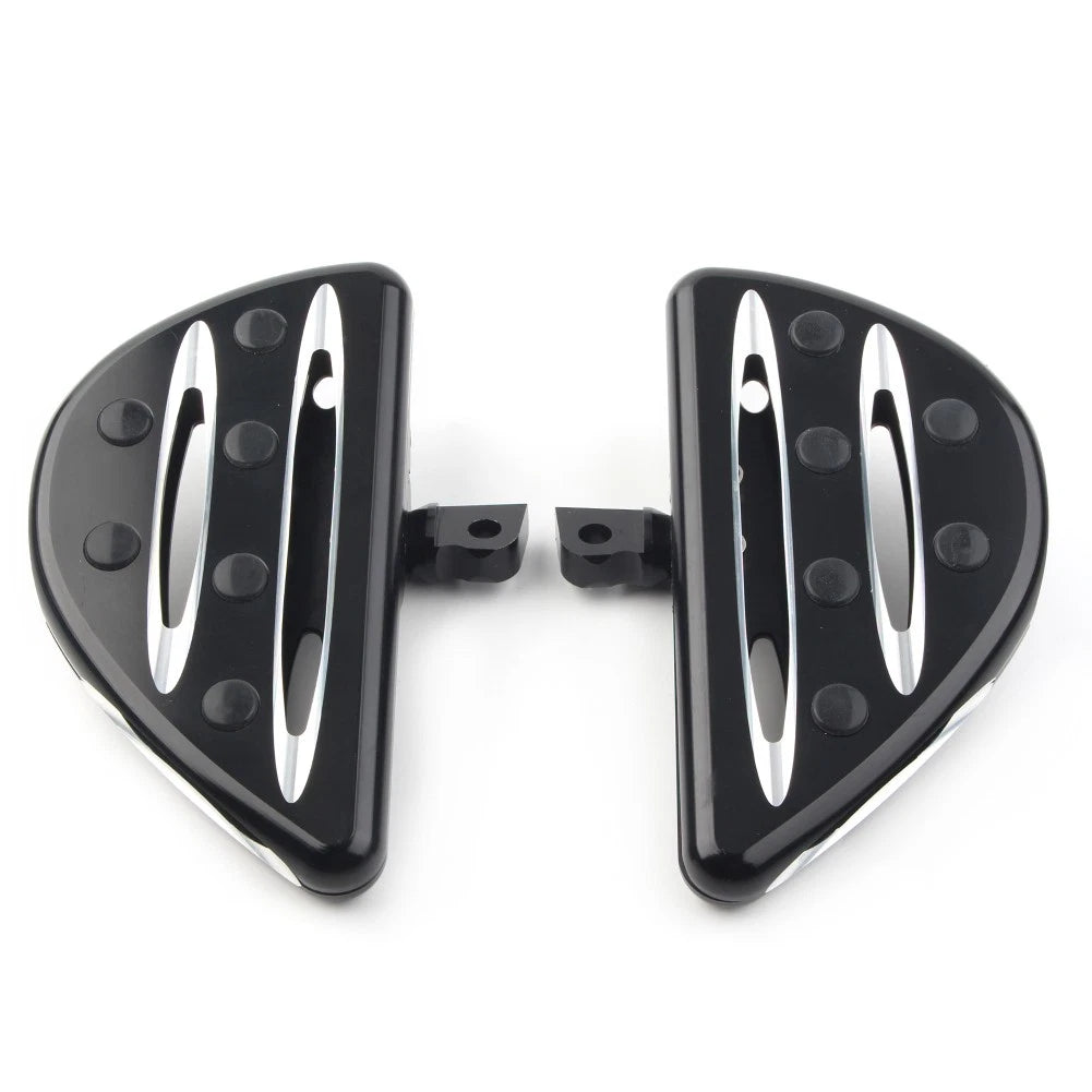 Black Rear Passenger Floorboards Floor Boards Foot Pegs for Harley Electra Glide