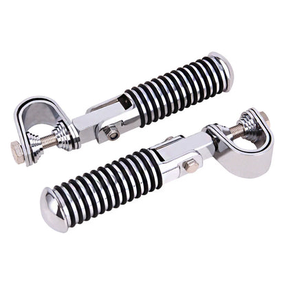 Motorcycle U-clamp Foot Pegs Pedals & 1"~1-1/4" Highway Engine Crash Bar Chrome