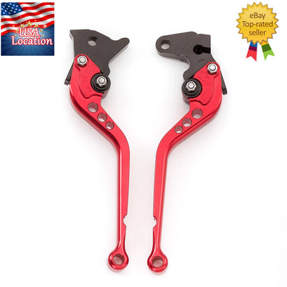 For Yamaha YZF 350 BANSHEE 1989-1996 1997-2008 CNC Brake Clutch Levers Long Red